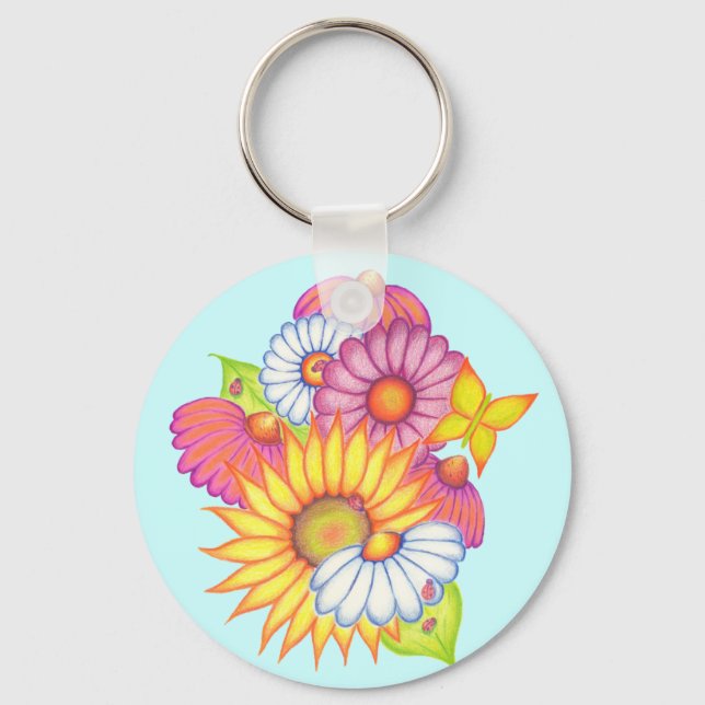 Country Sunflowers Keychain (Front)
