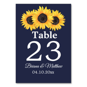 Country Sunflowers on Blue Table Card