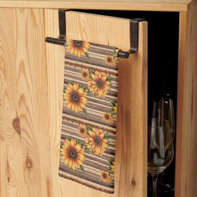 Country Sunflowers Tea Towel (Thirds Fold)