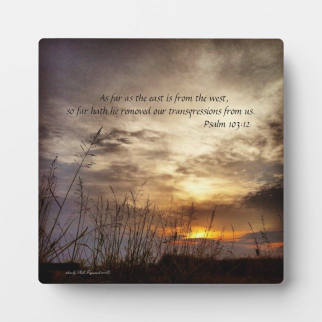 Country Sunrise Nature Art Photo and Bible Verse Plaque (Front)