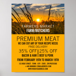 Country Sunset, Farmer & Butcher Advertising Poster