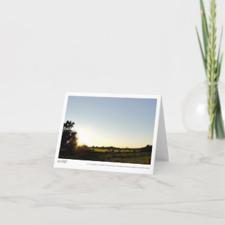 Country Sunset over the Hay Bales Photo Notecard