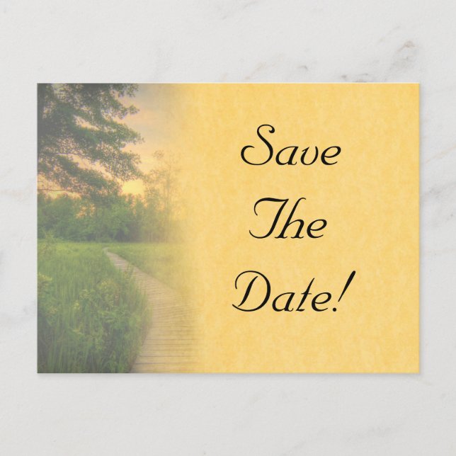 Country Sunset Wedding Save The Date Postcard (Front)