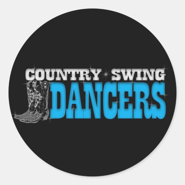 Country Swing Dancers Window Decal Classic Round Sticker (Front)