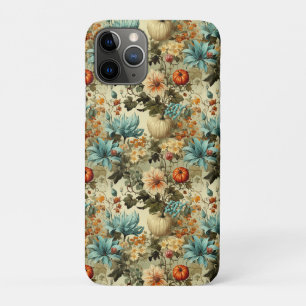 Country Teal Pumpkin Floral Vintage iPhone 11 Pro Case
