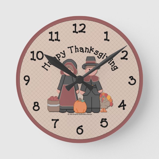Country Thanksgiving Wall Clock (Front)