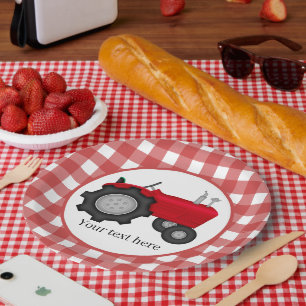 Country Tractor party add text Paper Plate