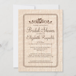 Country Tree Bark Bridal Shower Invitations