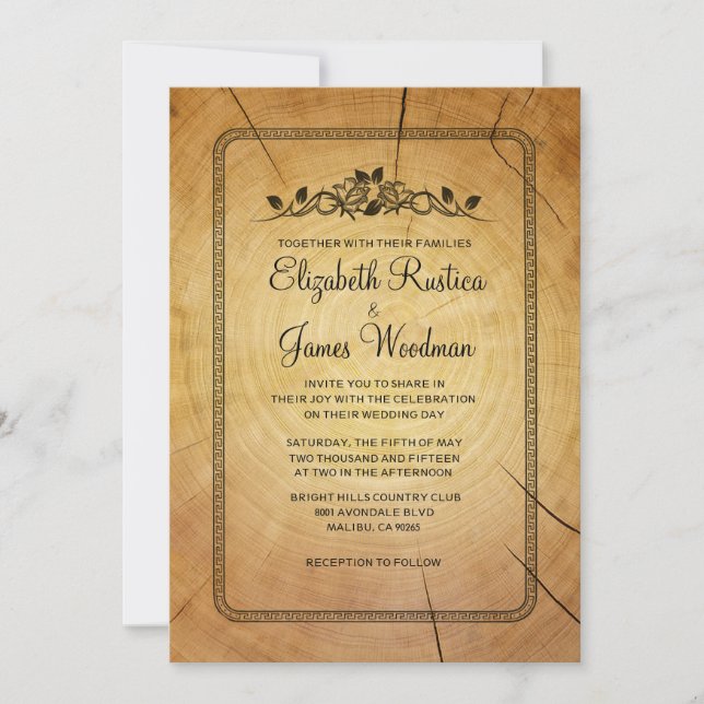 Country Tree Ring Wedding Invitations (Front)