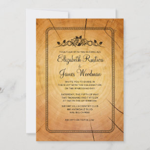 Country Tree Ring Wedding Invitations