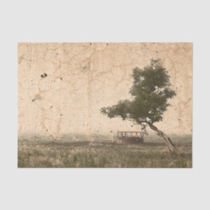 Country Tree Rustic Vintage Antique Beige Farm Tissue Paper