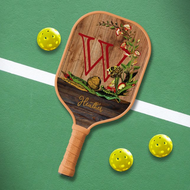 Country Trumpet Flower and Bee  Pickleball Paddle (Creator Uploaded)
