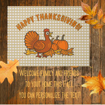 Country Turkey Pumpkins Happy Thanksgiving!