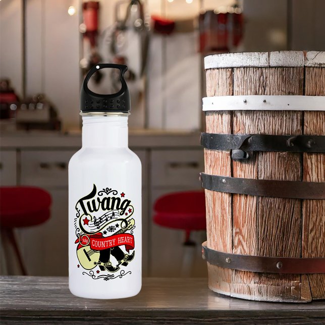 Country Twang Red/Black ID464 532 Ml Water Bottle (Creator Uploaded)
