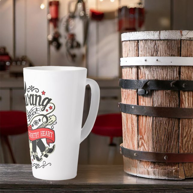 Country Twang Red/Black ID464 Latte Mug (Creator Uploaded)