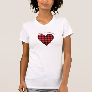 Country Valentine Buffalo Check Heart Plaid T-Shirt