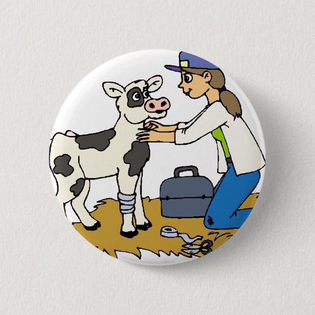 Country Vet 6 Cm Round Badge (Front)