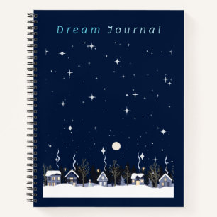 Country Village Nighttime Winter Sky Dream Journal