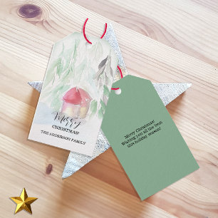 Country Village White Christmas Gift Tags