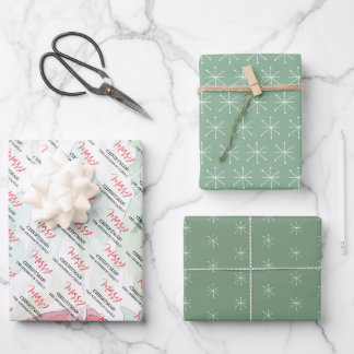 Country Village White Christmas Wrapping Paper Sheet