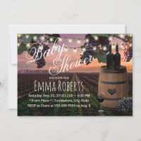 Country Vineyard Rustic Wine Barrel Baby Shower