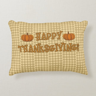 Country Vintage Brown Cream Thanksgiving Pumpkin Decorative Cushion