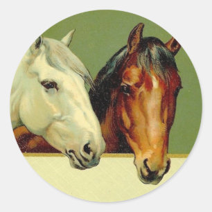Country Vintage Show Horses Stickers
