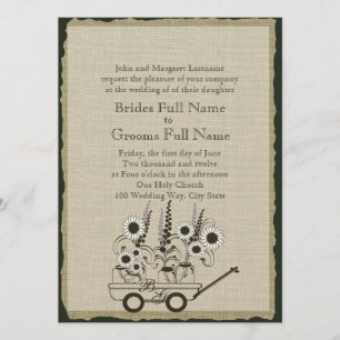 Country Wagon Wedding Invitation
