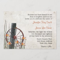 Country Wagon Wheel  Wedding Invitations