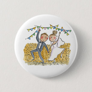 Country Wedding 6 Cm Round Badge