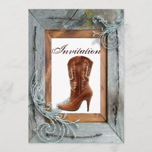 Country Wedding Bridal Shower Tea Party Invitation