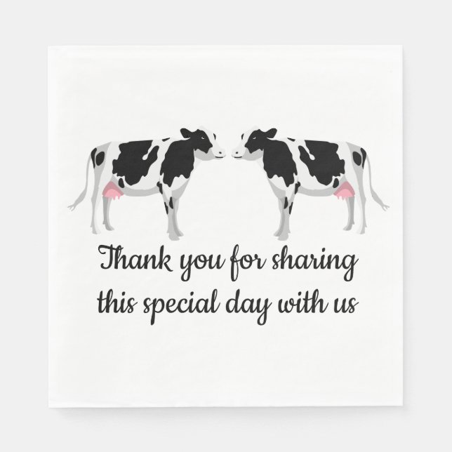Country Wedding Cow Farm Engagement Bridal Shower Napkin (Front)