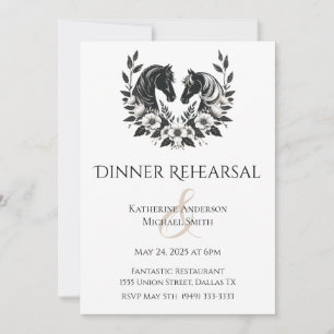 Country Wedding-Horses and Flowers Invitation