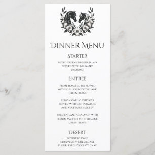 Country Wedding-Horses and Flowers Wedding Menu