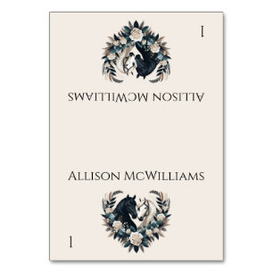 Country Wedding-Horses in Love- Table Number