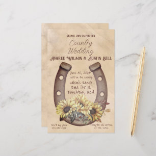 Country Wedding Horseshoe and Sunflowers