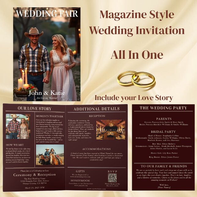 Country Wedding Magazine Cover Invitation (Country Wedding Magazine Cover Invitation all in one)