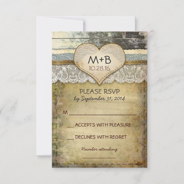 country wedding RSVP cards (Front)