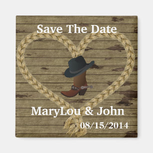 Country WEDDING Save The DATE Magnet