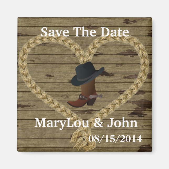 Country  WEDDING Save The DATE Magnet (Front)