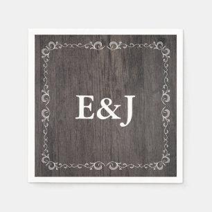 Country Wedding Wood Wedding Napkins