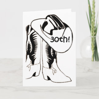 COUNTRY WESTERN 30th BIRTHDAY WISH Card