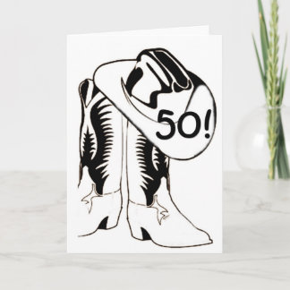 COUNTRY WESTERN "50th" BIRTHDAY WISH Card