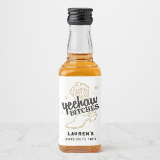 Country Western Bachelorette Mini Bottle Favour Liquor Bottle Label
