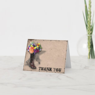 Country Western Barbed Wire Thank You Card