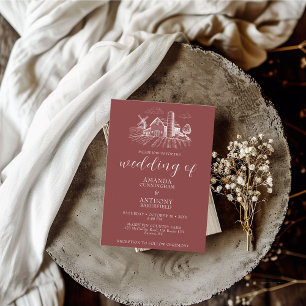 Country Western Barn Wedding Invitation