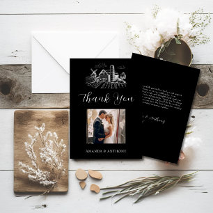 Country Western Barn Wedding Thank You Card