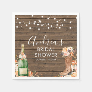 Country Western Boots and Bubbly Paper Napkin