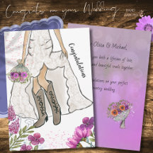 Country Western Bride Cowgirl Boots Wedding Card