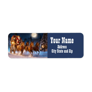 Country Western Christmas Cowboy Return Address Label